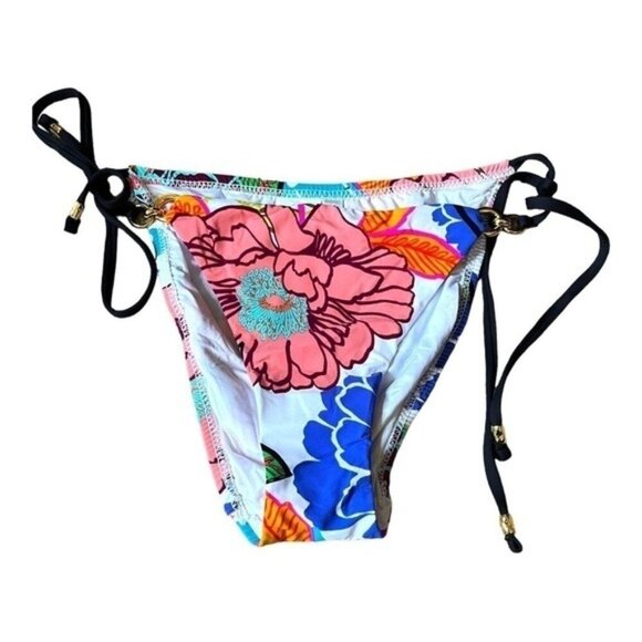 Trina Turk Size 4 Bikini Bottoms Tie Side Floral Swim Surf Beach NWT Designer - Picture 1 of 3